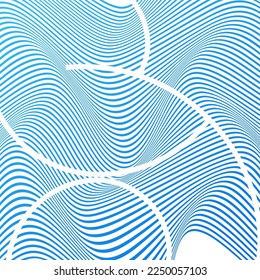 ILLUSTRATION ABSTRACT COLORFUL BLUE GRADIENT WAVY LINE PATTERN BACKGROUND. COVER DESIGN 
