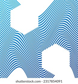 ILLUSTRATION ABSTRACT COLORFUL BLUE GRADIENT WAVY LINE PATTERN BACKGROUND. COVER DESIGN 