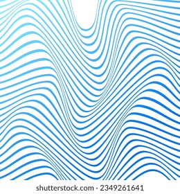 ILLUSTRATION ABSTRACT COLORFUL BLUE GRADIENT WAVY LINE PATTERN BACKGROUND. COVER DESIGN 