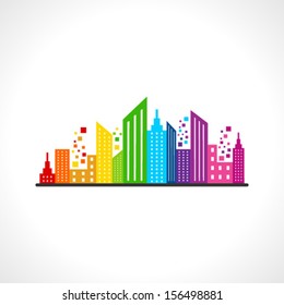 Illustration of abstract colorful building design