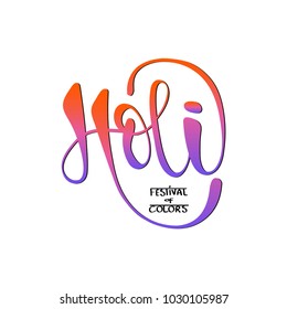 illustration of abstract colorful Happy Holi lettering background