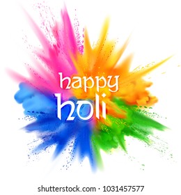 illustration of abstract colorful Happy Holi background for color festival of India celebration greetings