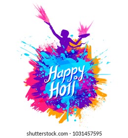 illustration of abstract colorful Happy Holi background for color festival of India celebration greetings