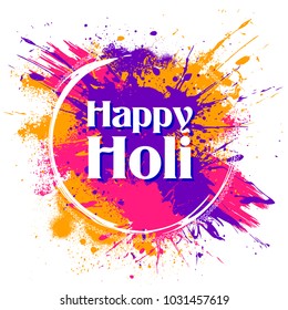 illustration of abstract colorful Happy Holi background for color festival of India celebration greetings