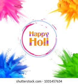 illustration of abstract colorful Happy Holi background for color festival of India celebration greetings