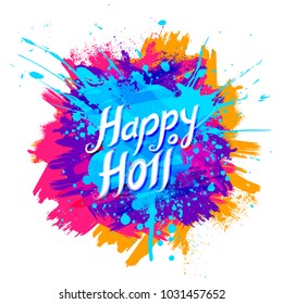 illustration of abstract colorful Happy Holi background for color festival of India celebration greetings