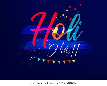 illustration of abstract colorful Happy Holi background - Vector, Indian hindu festival of colors with creative frames and text of holi.