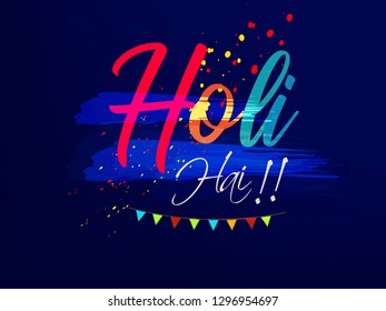 Illustration of abstract colorful Happy Holi background - Vector, Indian hindu festival of colors with creative frames and text of holi.