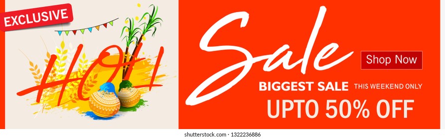 Illustration of abstract colorful Happy Holi background - Vector, Indian hindu festival of colors with creative frames and text of holi.