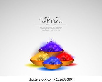 illustration of abstract colorful Happy Holi background - Vector