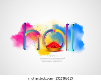 illustration of abstract colorful Happy Holi background - Vector