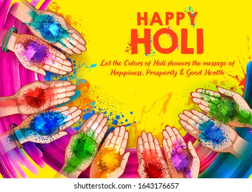 illustration of abstract colorful Happy Holi background for color festival of India celebration greetings