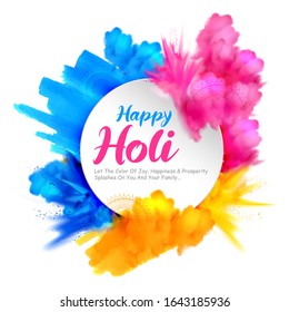 illustration of abstract colorful Happy Holi background for color festival of India celebration greetings