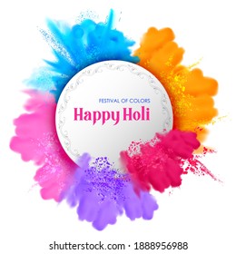 Illustration abstrakter bunter Happy Holi Hintergrund für Farbfestival von Indien Feierlichkeiten Grüße