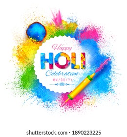 Illustration abstrakter bunter Happy Holi Hintergrund für Farbfestival von Indien Feierlichkeiten Grüße