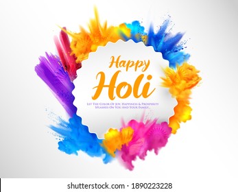 Illustration abstrakter bunter Happy Holi Hintergrund für Farbfestival von Indien Feierlichkeiten Grüße