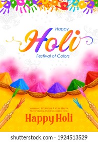 Illustration abstrakter bunter Happy Holi Hintergrund-Kartendesign für Farbfestival von Indien Feierlichkeiten Grüße