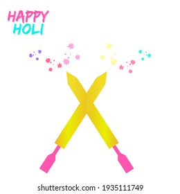 Illustration of abstract colorful Happy Holi background with text.