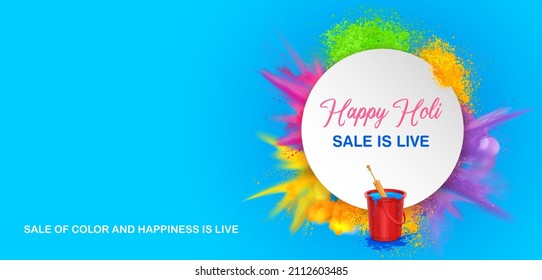 illustration of abstract colorful Happy Holi background card design for color festival of India celebration greetings