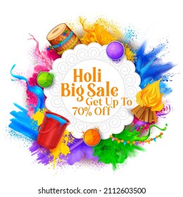 illustration of abstract colorful Happy Holi background card design for color festival of India celebration greetings