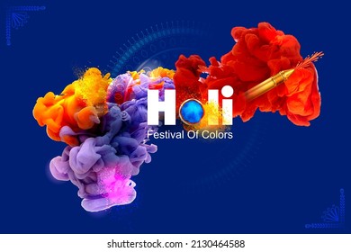 illustration of abstract colorful Happy Holi background card design for color festival of India celebration greetings