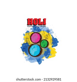 illustration of abstract colorful Happy Holi celebration background with in hindi font rang barse and holi ki hardik shubhkamnaye