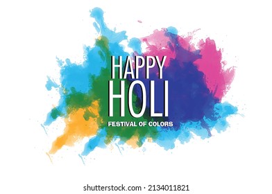 illustration of abstract colorful Happy Holi celebration background with in hindi font holi hai and holi ki hardik shubhkamnaye