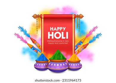 illustration of abstract colorful Happy Holi background card design for color festival of India celebration greetings