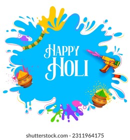 illustration of abstract colorful Happy Holi background card design for color festival of India celebration greetings