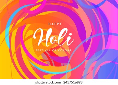 illustration of abstract colorful Happy Holi background card design for color festival of India celebration greetings