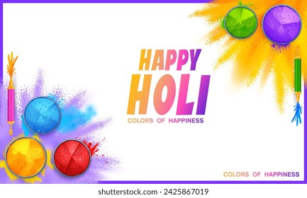 illustration of abstract colorful Happy Holi background card design for color festival of India celebration greetings