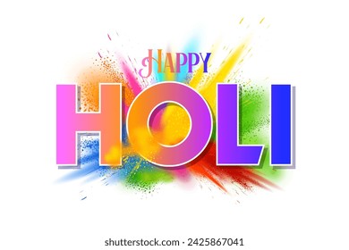 illustration of abstract colorful Happy Holi background card design for color festival of India celebration greetings