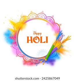 illustration of abstract colorful Happy Holi background card design for color festival of India celebration greetings