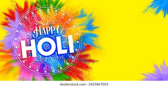 illustration of abstract colorful Happy Holi background card design for color festival of India celebration greetings