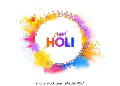 illustration of abstract colorful Happy Holi background card design for color festival of India celebration greetings