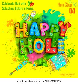 illustration of abstract colorful Happy Holi background