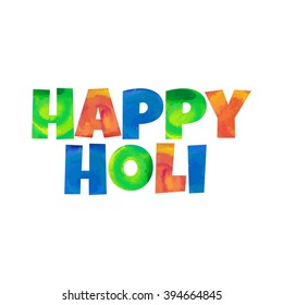 Illustration of abstract colorful Happy Holi badge. Vector