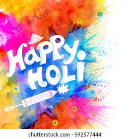 illustration of abstract colorful Happy Holi background