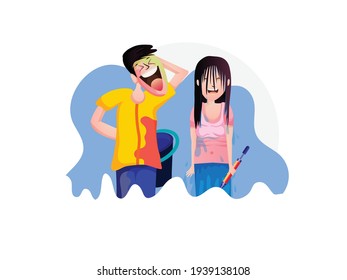 illustration of abstract colorful Holi pool party flyers, Happy Holi 