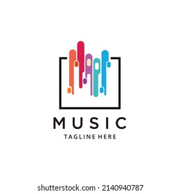 Illustration Abstract Colorful Music Equalizer Sign Logo Design