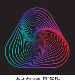 The illustration of an abstract colorful shape on a black background