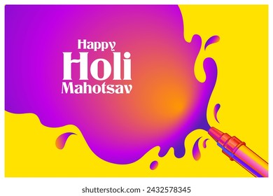 illustration of abstract colorful splash for Happy Holi background card design for color festival of India celebration greetings for promotion and advertisement banner