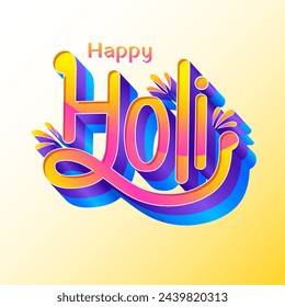 illustration of abstract colorful splash for Happy Holi background card design for color festival of India celebration greetings for promotion and advertisement banner