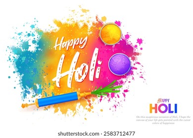 illustration of abstract colorful splash for Happy Holi background card design for color festival of India celebration greetings for promotion and advertisement banner