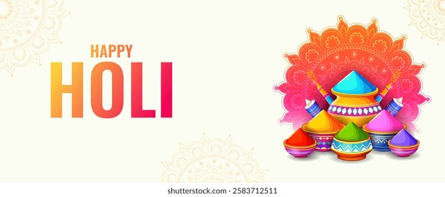 illustration of abstract colorful splash for Happy Holi background card design for color festival of India celebration greetings for promotion and advertisement banner