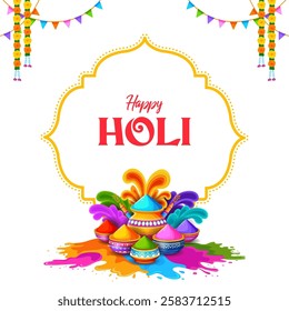 illustration of abstract colorful splash for Happy Holi background card design for color festival of India celebration greetings for promotion and advertisement banner