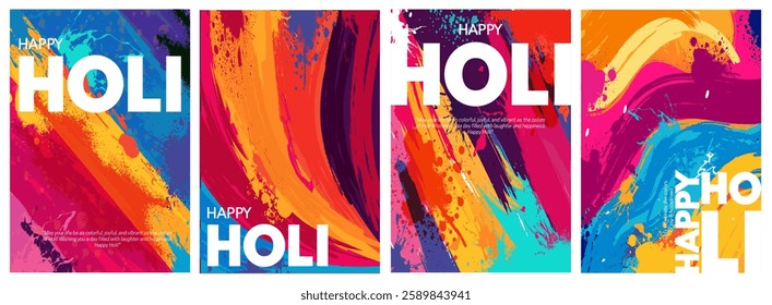 illustration of abstract colorful splash for Happy Holi background card design for color festival of India celebration greetings for promotion and advertisement banner