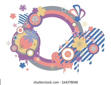 Illustration of abstract colour background with frame