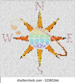 illustration of abstract compass puzzle