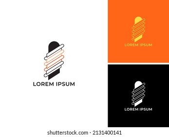 ILLUSTRATION ABSTRACT CONNECTED LINE LOGO DESIGN VECTOR